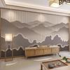 3D Novo Estilo Chinês Grade Paisagem Papel de Parede para Parede de Fundo de TV Mural 8D Estudo Sala de Chá Revestimento de Parede