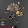 Ramos de flores secas, adornos decorativos de flores reales, flores de loto secas, capullos de loto, raíces de loto naturales, arreglos florales inspirados en Zen, decoraciones para sala de estar chinas.