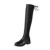 Botas longas de couro macio real mulheres sobre o joelho botas finas 2020 outono e inverno Novo estilo coreano plano quente emagrecimento botas altas
