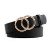 Fábrica Custom Belt Mulheres Duplo Round Ring Fivela Cinto Decorativo All-match Moda Retro Jeans Casual High Sense
