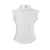 Camiseta Blanca de Manga Corta con Cuello Alto Estilo Puro Deseo para Mujer, Verano Sexy Ajustada Cintura de Hormiga Top Picante de Chica Tendencia Ins