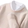 Suéter de Punto de Lana 100% de Color Sólido, Listo para Usar, Cuello Redondo para Hombre, Manga Larga, Otoño e Invierno, Suéter Casual Versátil