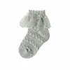 Calcetines con Adorno de Encaje para Niñas, Estilo Delgado Primavera/Otoño, Estilo Dulce de Princesa, Calcetines de Algodón, Caña Corta, Transpirables, Absorbentes de Sudor, Múltiples Colores Disponibles