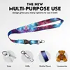Lanyard de Poliéster con Estampado de Cactus Aleación de Zinc Elástico Estrella Hebilla Easy Pull Portatarjetas Floral Pequeño Easy Pull