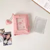 Álbum de Tarjetas de Hojas Sueltas Estilo Coreano con Estrella Láser y Cremallera para Niñas, Libro de Almacenamiento de Tarjetas de Ídolos, Bolsa de Almacenamiento para Planificador Estudiantil