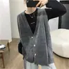 Chaleco versátil de otoño de longitud media para mujer de Dongdaemun, Corea, estilo casual, chaleco de punto con cuello en V, novedad