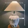 Vaso de Argila Estilo Wabi-Sabi Japonês Lâmpada de Mesa Vintage para Sala de Estar Quarto Mesinha de Cabeceira Modelo para Quarto Hotel Casa de Hóspedes Ornamento de Designer