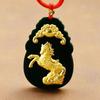 Guan Yu Jade Hetian Natural con Incrustaciones de Oro Colgante de Jade Negro Colgante Signos del Zodíaco Chino Transmisión en Vivo Dropshipping S2010101