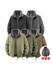Chaqueta de Invierno de Algodón Reversible para Hombre, Forrada de Polar, Engrosada, Cálida, Cuello Alto, Chaqueta de Trabajo con Forro de Polar 2602A
