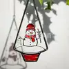 Estación Independiente Adornos Navideños de Vidrieras Transfronterizos Elementos Navideños Decoración Colgante Colgante de Decoración de Color Pintado a Mano
