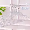 Perla de internet acrílica linda cristal percha ropa mujer sin costuras hogar plástico transparente tienda de ropa percha polvo dorado