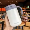 Taza térmica de acero inoxidable 304 creativa para hombres y mujeres, taza de té con asa, taza para beber de oficina, taza de café