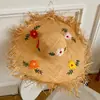Sombrero de Playa de Paja Raffia Estilo Francés de Ala Ancha Sombrero de Protección Solar para Vacaciones en la Costa 2026 Nuevo Diseño Hueco Sombrero de Paja Parasol para Mujer