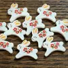 Botones vintage de animales conejito floral para pinzas de pelo hechas a mano, pasadores para flequillo, decoraciones y accesorios para ropa de muñecas BJD