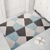 Tapete de chão de veludo cristal para entrada, quarto, banheiro, cozinha e uso doméstico; tapete de porta e tapete resistentes à sujeira para entrada de casa