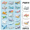 20 Peças de Ímãs de Geladeira Magnéticos Macios com Padrão de Avião de Desenho Animado Criativos para Quadro Negro de Casa Metal DIY Decorativo Adesivos Magnéticos para Computador