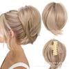 Peluca transfronteriza europea y americana con clip para cola de caballo, cabello rizado, cola de caballo corta, anilla ajustable para el cabello, peluca esponjosa, cola de caballo