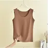 Chaleco Térmico de Polar Doble Cara Cuello Redondo Sin Costuras Estilo Otoño/Invierno Elástico Adelgazante Talla Grande Top para Mujer