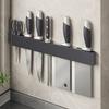 Suporte de Rack de Armazenamento para Facas de Cozinha, Suporte de Faca de Ferro Montado na Parede Sem Perfuração para Organizar e Armazenar Facas e Utensílios de Cozinha