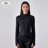 Traje de Yoga de Felpa con Forro Nuevo de Otoño e Invierno de Cero Sensación Chaqueta Deportiva Corta Ajustada Chaqueta de Fitness Top para Mujer DAW195