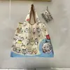 Grande Sacola de Compras para Supermercado Dobrável Ecológica Tendência Desenho Animado Portátil Leve Sacola Tote para Mercearia Sacola de Armazenamento Bolsa de Mão Fashion