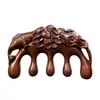 Pente de Massagem Meridianas para Couro Cabeludo de Sândalo Pente de Madeira Presente para Homens e Mulheres Pente para Couro Cabeludo Sândalo Dentes Largos Peixe Lótus Esculpido