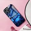 Aplicável à Capa de Vidro Temperado Apple 18PRO 17PROMAX Mar de Flores Azuis Capa Protetora iPhone16 Céu Estrelado 17E