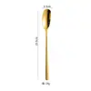 Cuchara de Hielo de Acero Inoxidable 304 Estilo Coreano para Uso en Casa, Cuchara Larga para Comer, Cuchara Mezcladora para Té de Frutas y Miel, Cuchara para Postre y Café