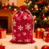 Bolsa de Regalo de Lino Navideño Comercio Electrónico Transfronterizo Bolsa de Regalo con Cordón Festivo Bolsa de Almacenamiento con Cordón para Snacks de Nochebuena Lista para la Venta