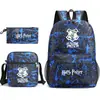 Harry potter harry potter Mochila con Estampado Mochila Escolar para Estudiante Bolso de Hombro Pequeño Estuche para Lápices Set de Tres Piezas