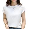 Nuevo Verano Manga Corta con Vuelo Elegante Combinable Moda Ajustado Cuello Redondo Sentido del Diseño Estilo Coreano Estilo Occidental Top Manga Murciélago