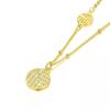 Retro moda nacional romântico sorte pingente colar feminino Golden Fu zircon pingente elegante moda banhado a ouro clavícula cadeia