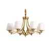 Lámpara de araña para sala de estar, Lujo minimalista moderno americano, Lámpara elegante para comedor y dormitorio principal, Luminarias de iluminación de alta gama totalmente de cobre estilo rústico vintage