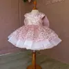 Vestido de Princesa para Meninas Pequenas e Médias Malha Lantejoula Rosa Saia Bufante Laço Vestido de Menina Dropshipping da Amazon