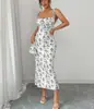 Comercio Exterior Transfronterizo Ropa Europea y Americana para Mujer Verano 2026 Vestido de Tirantes Floral Dulce Ajustado Elegante Bodycon Largo