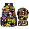Mochila Transfronteriza Nueva Llorido Nocturno de Navidad Halloween Mochila de Poliéster Mochila de Estudiante Bolso Bandolera Set de Tres Piezas