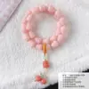 Pulsera de Raíz de Loto Natural Bodhi, Popular en TikTok, Pieza de Calabaza Tallada, Pulsera de Joyería de Doble Círculo, Cuentas Budistas al Por Mayor para Mujeres