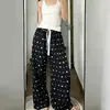 Pantalones Casuales Grises Personalizados para Mujer Verano Cintura Baja Pierna Recta Suelta Pantalones de Pierna Ancha con Caída Pantalones para Caminar Pantalones Largos Deportivos