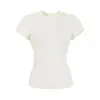 Camiseta de manga corta con cuello redondo, ceñida a la cintura, elegante, blanca, slim fit, versátil, básica, para mujer 2026
