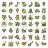 50 Pegatinas de Dibujos Animados Patchwork Coloridas para Niños, Estilo Graffiti Artístico, Pegatinas para Decoración de Diarios y Tablets