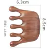 Peine Sándalo Terapia Capilar Masaje Peine de Madera Cabeza Cinco Dientes Peine Meridiano Sándalo Verde Cinco Garras Cuero Cabelludo Facial Cuidado de la Salud Cuerno