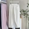 Pantalones Globo de Algodón Lavado Delgados y Sencillos de Verano para Mujer Talla Grande 100 kg Plus, Pantalones Capri Talla Grande 7583