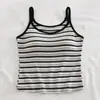Nueva Camisola de Estilo Coreano para Mujer de Primavera, Sujetador sin Varillas con Almohadillas Integradas en el Pecho, Se Puede Usar como Capa Exterior, Diseño Rayado con Espalda Hermosa