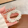 Faixa de Cabelo com Coroa de Pérolas Infantil Tiara de Princesa Faixa de Cabeça com Contas Elástico de Cabeça para Menina Flor na Cabeça Faixa de Cabeça