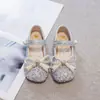 Nuevos Zapatos de Princesa de Cristal para Niñas Zapatos Pequeños de Cuero para Niños Brillo de Pedrería Cristal Brillante Combinación Zapatos Formales Primavera Verano Performance Zapatos Individuales