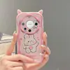 Adecuado para Huawei Mate60 Honor X40 Todo incluido Nova9 Conejito Rosa Blanco Lindo Estuche de Teléfono de Crema Pulsera 50Se