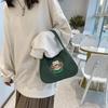 Bolso de invierno de moda para mujer 2023 nuevo bolso de mano simple de moda para mujer bandolera retro bolsa de oso con estampado de flores de dibujos animados