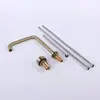 Grifo de lavabo de dos agujeros con agua fría y caliente, giratorio, para lavabo de baño, montado en encimera, de una sola palanca, cuerpo de cobre, grifo extraíble para lavabo bajo encimera