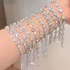 Pulsera de Lazo de Zirconia de Colores con Colgante de Gota de Agua, Moderna, Lujosa, de Gama Alta, Versátil, Elegante, Joyería de Moda al por Mayor