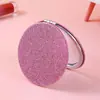 Espejo de Maquillaje Plegable Espejo de Maquillaje Portátil Niñas Lindo Simple Redondo Portátil para el Hogar Doble Uso Espejo Plegable